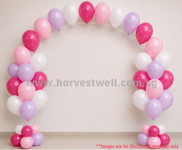 Helium Balloon Column with String Arch